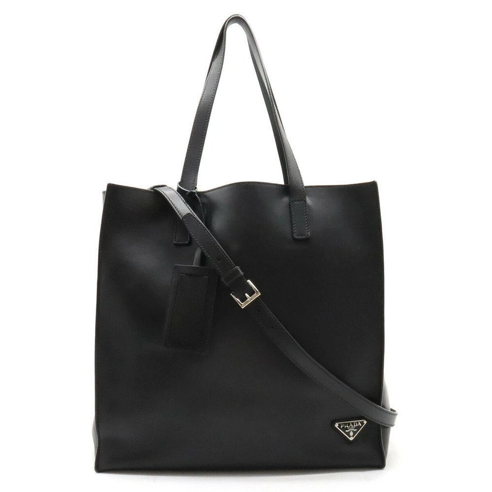 Prada Tote Tessuto Saffiano Bag Crossbody Leather NERO Black